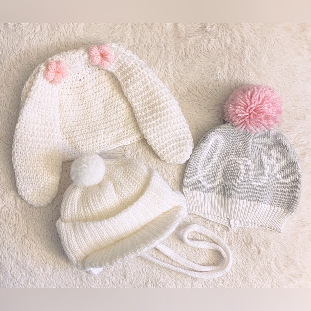Knitted Baby Hats Sibling Bundle